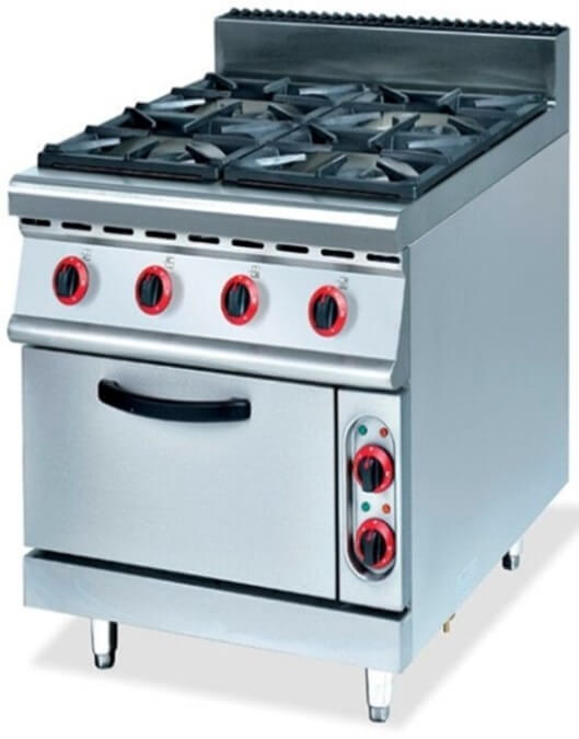 700 RANGE - 4 BURNER RANGE WITH GAS OVEN - cater-care
